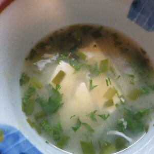 茎まで柔らか　レンチン時短　小松菜の味噌汁
